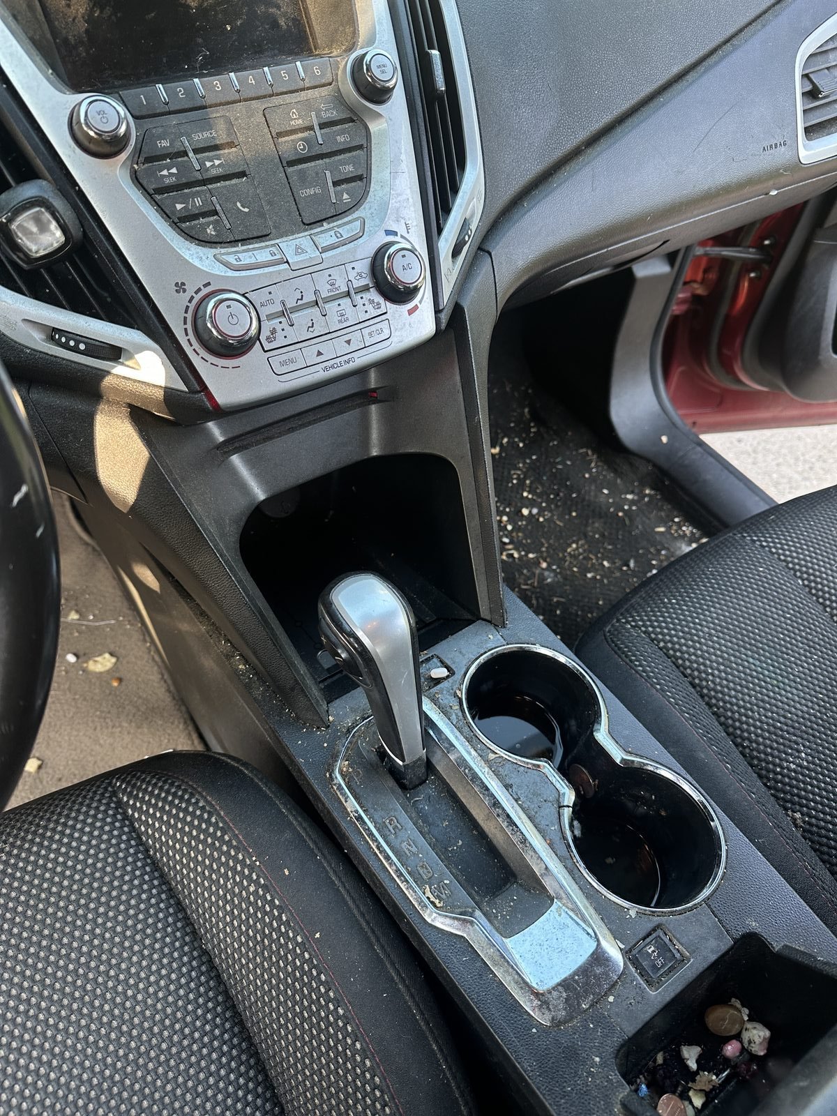 Car interior before detailing